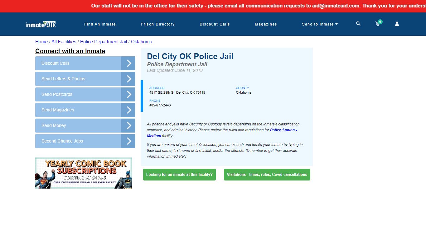 Del City OK Police Jail & Inmate Search - Del City, OK