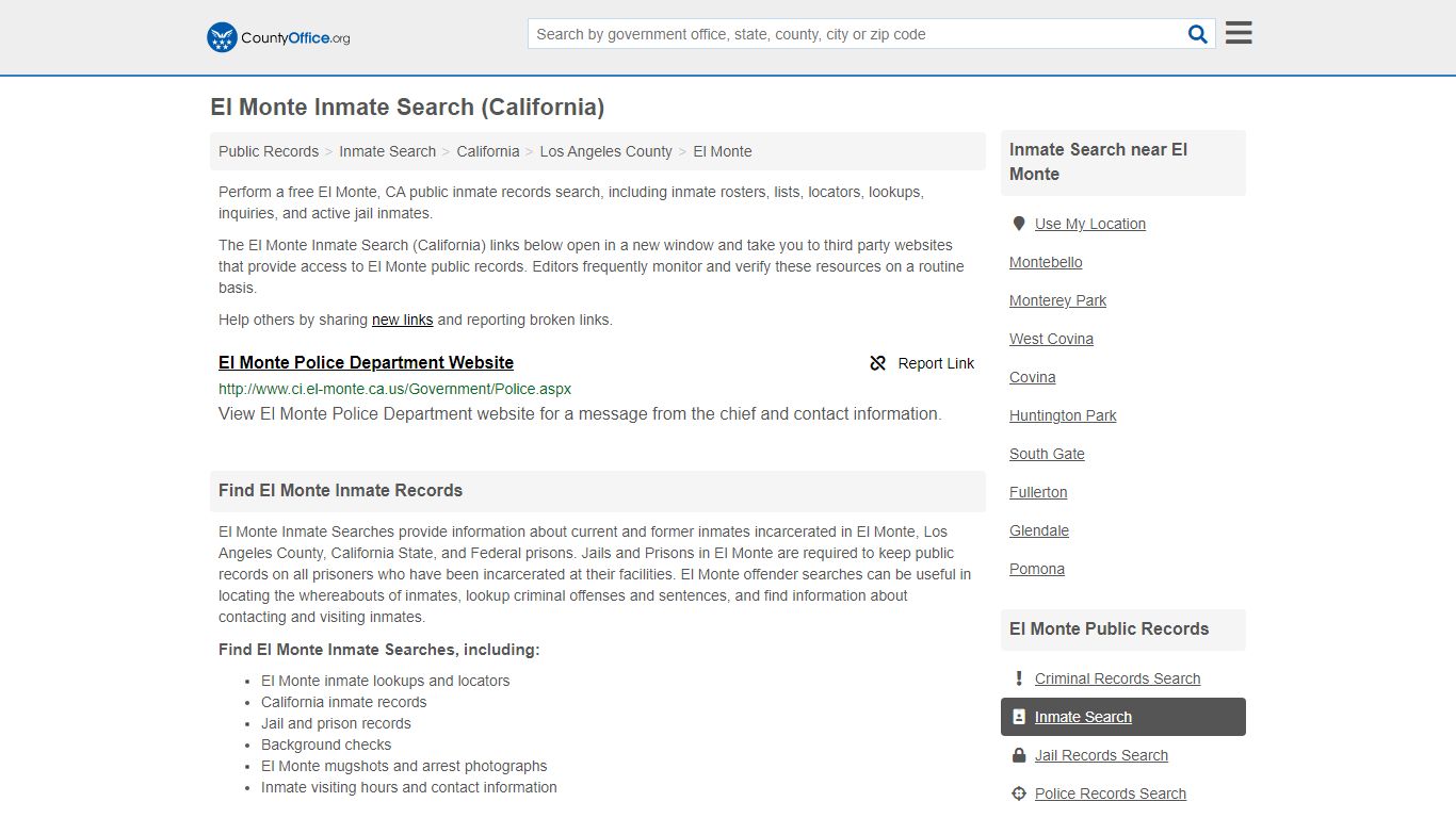 Inmate Search - El Monte, CA (Inmate Rosters & Locators)